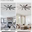 ZMISHIBO 80 inch Large Ceiling Fans with Lights and Remote, Indoor/Outdoor Black Modern Ceiling Fan for Kitchen Living Room Patio, 6 Speed Reversible Quiet DC Motor, 3 CCT, Dual Finish 8 Blades