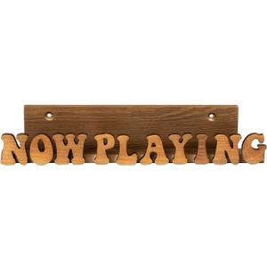 Now Playing Vinyl Record Stand - Display Wall Mount Solid Wood Album Shelf Bracket Hanging Storage LP Holder Retro Gift for Music Lovers Player Accessory