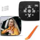 Upper Driver Heated Mirror Glass Replacement for 2009-2018 Dodge Ram 1500 2500 3500, Left Exterior Side Flat Mirror with 3 Holders, 68067728AA