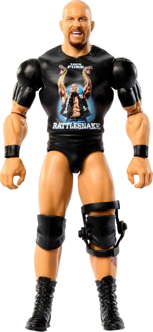 Mattel WWE Stone Cold Steve Austin Action Figure, Main Event Series #152 6-inch Collectible with 10 Articulation Points & Life-Like Look