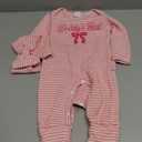 Baby Girl Winter Clothes Newborn Preemie Going Coming Home Outfit Ruffle Mitten Sweater Romper Cute Knit Jumpsuit (3-6 Months, Daddys Girk Bow Pink)