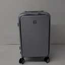 Hanke 20 Inch Carry On Luggage with Cup Holder and Charge,Top Opening Hard Shell Suitcases with Wheels and Dividers,Aluminum Frame Trunk Luggage Small Suitcase with Lock for Travel,Gray
