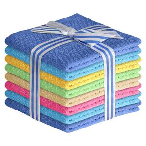 Elaine Karen Multicolored Body Wash Cloths Cotton Washcloths 8 Pack Cotton wash Cloths for Showering, Face Towels Cotton, Rags for Body - Soft and Absorbent - Wash Cloths for Body, 12 x 12 Inches
