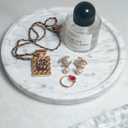 Marble Tray, Natural Marble Handmade Decorative Tray, Round Shape, Polished Finish, Contemporary Style, Jewelry Tray, Luxury Lifestyle, 5.91 x 5.91 x 0.63 Inches (White Marble)