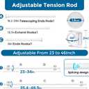 2PCS Spring Tension Curtain Rods 24 to 46 Inch White Spring Curtain Rod Short Curtains Rod Tension Small Curtains Rods for Window, (With Two Set Rod's Holder)