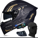Bluetooth Modular Motorcycle Helmets, DOT FMVSS 218 Approved Flip Up Full Face Motorcycle Dual Visor Helmet, with Dual Speakers and Microphone, for Adults Men and Women M~XXL(Style R,XL(61~62cm))