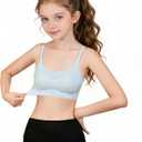 Girls Seamless Training Bras Soft Sport Removable Padding Multipack | Adjustable straps,No Show wireless pull-on,Comfortable lightweight fabric