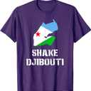 Funny SHAKE DJIBOUTI T-Shirt (Purple, S)