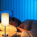 Touch Control Nightstand Light Bedside Table Lamp with USB C Charging Ports Alarm Clock 3 Way Dimmable Lamp for Bedroom Living Room HomeGray Thanksgiving Gifts