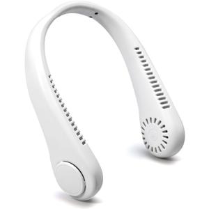 Personal Fan Wearable Neck Fans - Rechargeable Cooling Neck Fan 3 Wind Speeds Ultra-quiet Design Suitable for Outdoor Sports/Office/Travel/White