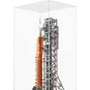Choowin 29 inch Tall Acrylic Display Case for Lego Space Launch System 10341 Thickened Clear Acrylic Display Cases for Collectibles Figures Doll Bearbrick 1000% Assemble Dustproof Display Box(White)
