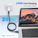 120Gbps Thunderbolt 5 Cable 6.6FT, up to 120Gbps Bandwidth for 16K/Dual 8K, 240W, Braided USB C Video Cable Compatible Thunderbolt 4/5, SSD, MacBook M4 Pro,Dock,eGPU,USB4 and USB C, Black