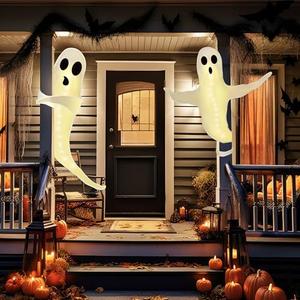 2PCS Halloween Ghost Decorations Outdoor Decor: Lighted Friendly Hallowmas Tree Hugger Spooky Party Supplies : Patio, Lawn & Garden