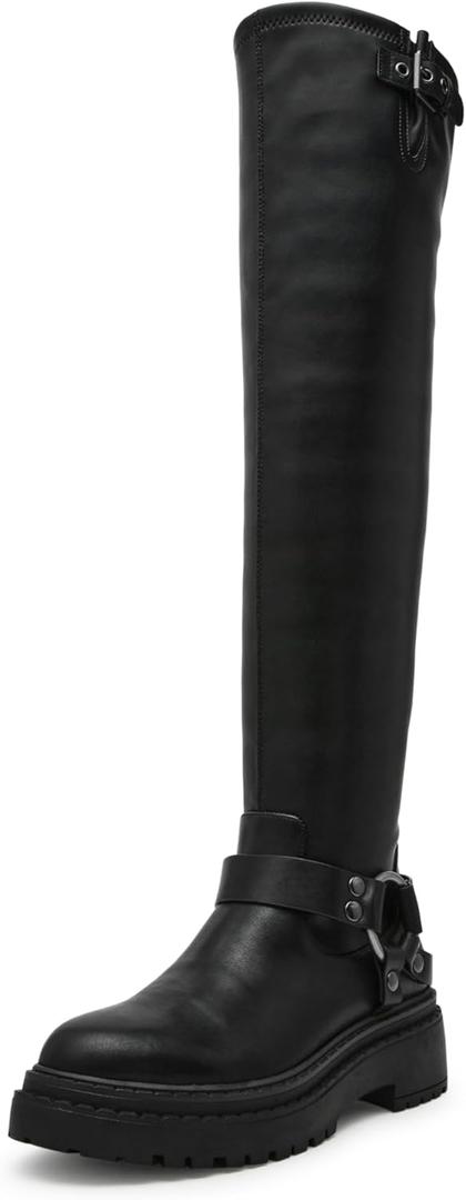 Steve Madden womens Elizah (8.5, Black Leather)