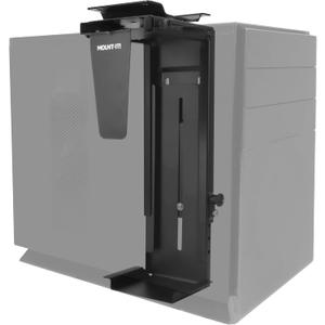 Mount-It! CPU Under Desk Mount Bracket - Computer Tower Wall and Under Counter Holder, 360 Degree Swivel Adjustable Height and Width Wall-Mountable