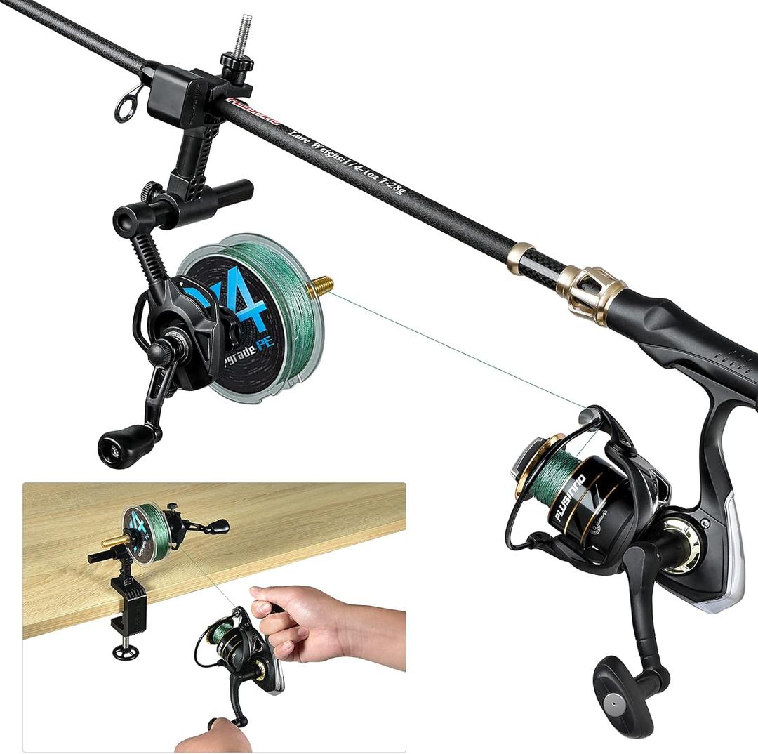 PLUSINNO Fishing Line Spooler with Unwinding Function, Versatile Spooling Station for Both Thick & Thin Rods, Works with Spinning & Cast Reels Without Line Twist