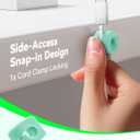 2 x 8Pack Cord Organizer JOYROOM Cable Clips [1s Side-Snap Lock] Silicone Cord Holder Cable Management, Adhesive Cord Clips Phone Charger Wire Keeper, Office Workspaces Desk Organization Home Accessories (Mint Chocolate)