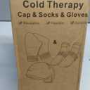 Atsuwell Cold Therapy Socks & Hand Ice Pack Cooling Cap for Chemotherapy Neuropathy, Reusable Cold Compression with Adjustable Strap, Chemo Care Package for Women & Men, Black, S/M