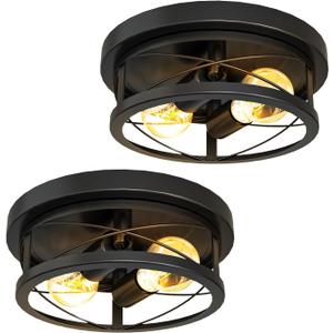 Sunco Farmhouse Ceiling Light Fixtures, Rustic Ceiling Light Fixture for Foyer, Bedroom, Hallway, Kitchen, Living Room, Den, 11 Inch Diameter, E26 Medium Base, Max 100W 2 Pack