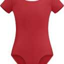 Stelle Ballet Leotards for Girls Short Sleeve Gymnastics Dance Outfit 2-16Y | Scoop neckline, Stretch fabric, Comfortable fit, Skin-friendly, Gymnastics & Ballet, Toddler dancewear, Kids bodysuit