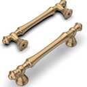 Amerdeco 10 Pack Champagne Bronze Cabinet Pulls 3.75 Inch(96mm) Hole Center Cabinet Hardware Kitchen Cabinet Handles for Bathroom Drawer Pulls Dresser Pulls ZH0014... (3.75"/96MM Hole Center)