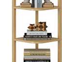 TUTOTAK Corner Shelf with LED Light, 6-Tier Corner Bookshelf for Small Space, Narrow Display Corner Shelf Stand with Storage Rack, for Living Room, Bedroom, Natural BS08BN006L
