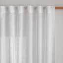 MYSKY HOME Floor to Ceiling Curtains 102 Inches White Sheer Window Drapes 2 Panel Sets Linen Look Boho Fabric Back Tab Draperies, Soft Cotton Blend Light Filtering for Living Room50" Wide