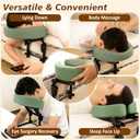 Massage Headrest for Bed with 2 Pillowcases Home Mattress Top Adjustable Massage Table Head Holder for Professional and Home Use with 2 Pack of Removable & Washable Pillowcases (Green & Light Pink)