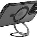 IMCHEN for iPhone 16 Pro Max Case - Heavy-Duty Protection, Enhanced 360 Swivel Ring Stand, Black