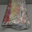 Boho Style Queen Quilt Set Reversible Bohemian Floral Strip Quilt Beddding Set, Soft and Lightweight Bedspread for All Season, Full Size Bed Coverlet with 2 Matching Pillow Shams (3 Pieces)