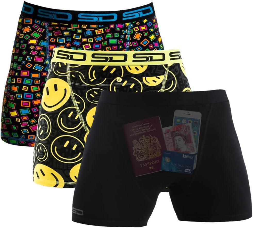 Boxer Brief Shorts - Anti Theft, Pickpocket Proof, Travel Pocket Underwear (XX-Large, All-stars 3 Pack)