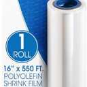 Spartan Industrial - 16" X 550' Polyolefin Centerfold Heat Shrink Wrap Roll - 80 Gauge Shrinkable Film for Packaging Books, Toys, Sporting Goods, Medical Supplies, and More