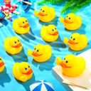 Lenwen 48 Pieces Middle Finger Rubber Duck Funny Yellow Rubber Duck Cute Small Bath Toy for Bathroom Car Dashboard Interior Decorations()