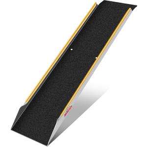 Ruedamann 48" Aluminum Shed Ramp, 600 lbs Capacity Loading Ramp for Lawn Mowers, 9.8'' Wide Lightweight Non-Slip Truck Bed Ramps for Motorcycle, ATV, UTV, Dirt Bike, E-Bike, Bicycle, 1 PC