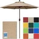 EliteShade USA 10-Year-Non-Fading 9Ft Market Patio Umbrella, UPF 50+ UV Protection Performance Sun Umbrella, Heavy Duty Commercial Grade Outdoor Table Umbrella with Crank & Tilt, Windproof Vented Top for Garden, Pool, Deck and Outdoor Playsets,Heather Beige