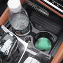 Bling Car Cup Holder Coaster, 2.75 Inch Crystal Rhinestone No Slip Anti Dust Vehicle Water Bottle Mat, Waterproof Auto Interior Drinking Pad, Universal Fit (Light Green/White)