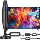 TV Antenna for Smart TV Indoor, Digital Antenna for Local Channels, Support 4k 1080p with Strong Magnetic Base, Long Range Reception with Amplifier Signal Booster for Old/HD TVs