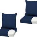 Arden Outdoor Foam Deep Seat Cushion (2-Pack), 22x24, Premium High-Density Foam, Never Flattens, Weather-Proof for Patio Chair Sofa Couch, Sapphire Blue Leala