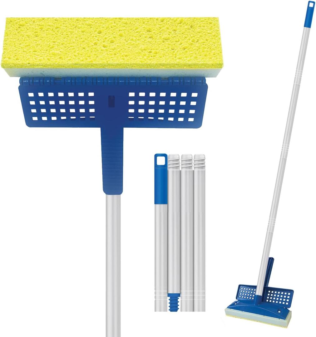 LOLA Squeeze Sponge Mop w/Poly Foam & a Natural Cellulose Layer, Absorbs and Wicks Moisture, Hard Surface Cleaner, Refillable, 9 Wide Head