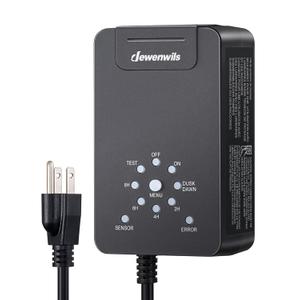 DEWENWILS 60W Low Voltage Transformer, 120V AC to 12V DC, Dusk to Dawn Sensor & Timer, Weatherproof Low Voltage Landscape Transformer for Spotlights, Garden Lights, Pathway Lights
