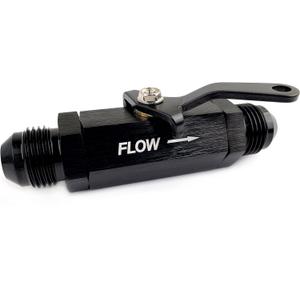 AN6 Fuel Shut Off Valve 6AN to 6AN Male Flow Control Cut Off Valves Fitting Aluminum Anodized Black