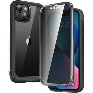 Diaclara Designed for iPhone 13 Case, Full Body Rugged with Built-in Touch Sensitive Anti-Scratch Screen Protector, Soft TPU Bumper Case for iPhone 13 6.1" (Privacy)