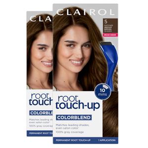 Clairol Root Touch-Up by Nice'n Easy Permanent Hair Dye, 5 Medium Brown Hair Color| 100% Gray Coverage | Easy Brush Application | Matches Professional Salon Shades | Pack of 2