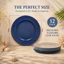 LemonRoad 12 Pcs Morandi Charger Plates 13 Inch Beaded Rim Plastic, 33.02 cm/ 13 inches