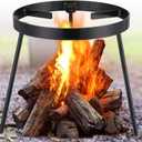 Campfire Tripod for Cooking - Campfire Cooking Equipment, Outdoor Fire Pit Stand, Rust Resistant and High Temperature Resistant Removable Camping Tripod for Cooking Dutch Oven, Jetboil, Griddle...