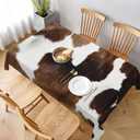 Worltoldb Cow Tablecloths Polyester Table Cloth for Kitchen Dinning Table Washable Table Cover for Parties Wedding Picnic