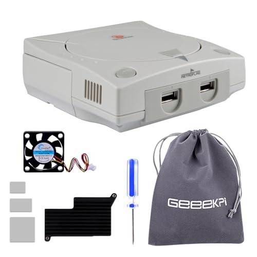 GeeekPi Retroflag Dream Case for Raspberry Pi 5, with Cooling Fan and Aluminum Heatsink, SD Card Slot, USB, LAN and Improved HDMI Ports, and Customizable Reset Button