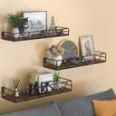 Amaoot Floating Shelves Set of 3, Home Wood Wall Shelf, Farmhouse Shelf for Bedroom, Wall Mounted Floating Shelf for Living Room, Bedroom, Bathroom, Kitchen, Office (Black)