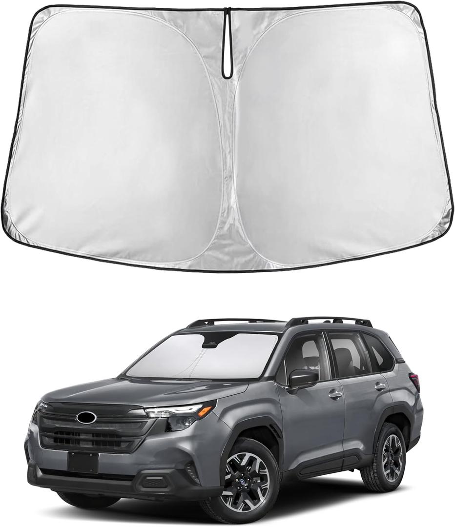 EcoNour Windshield Sunshade Compatible for Subaru Forester 20192024 2025 2026, Sun Visor for Front Windshield & Window Sun Shade Cover, UV Heat Blocker & Protector, Car Accessories