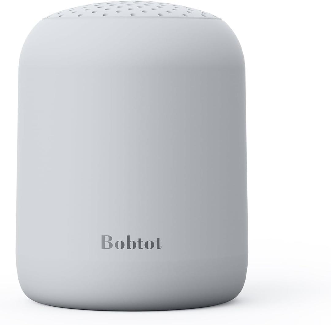 Bobtot Portable Bluetooth Speakers Wireless, Waterproof Shower Speaker with 24H Playtime, Loud Stereo Sound, TWS, Hands-Free Calling, Small Size with Carry Lanyard, LightGrey